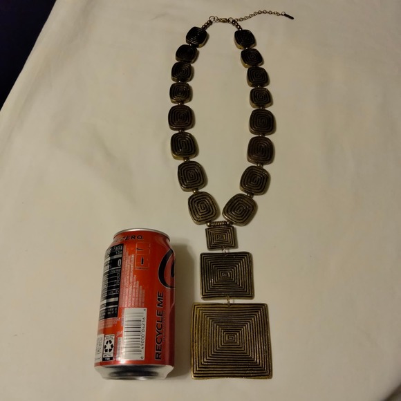 Iris Apfel & Bajalia Gold Toned Geometric Chunky Statement Necklace - Picture 5 of 12